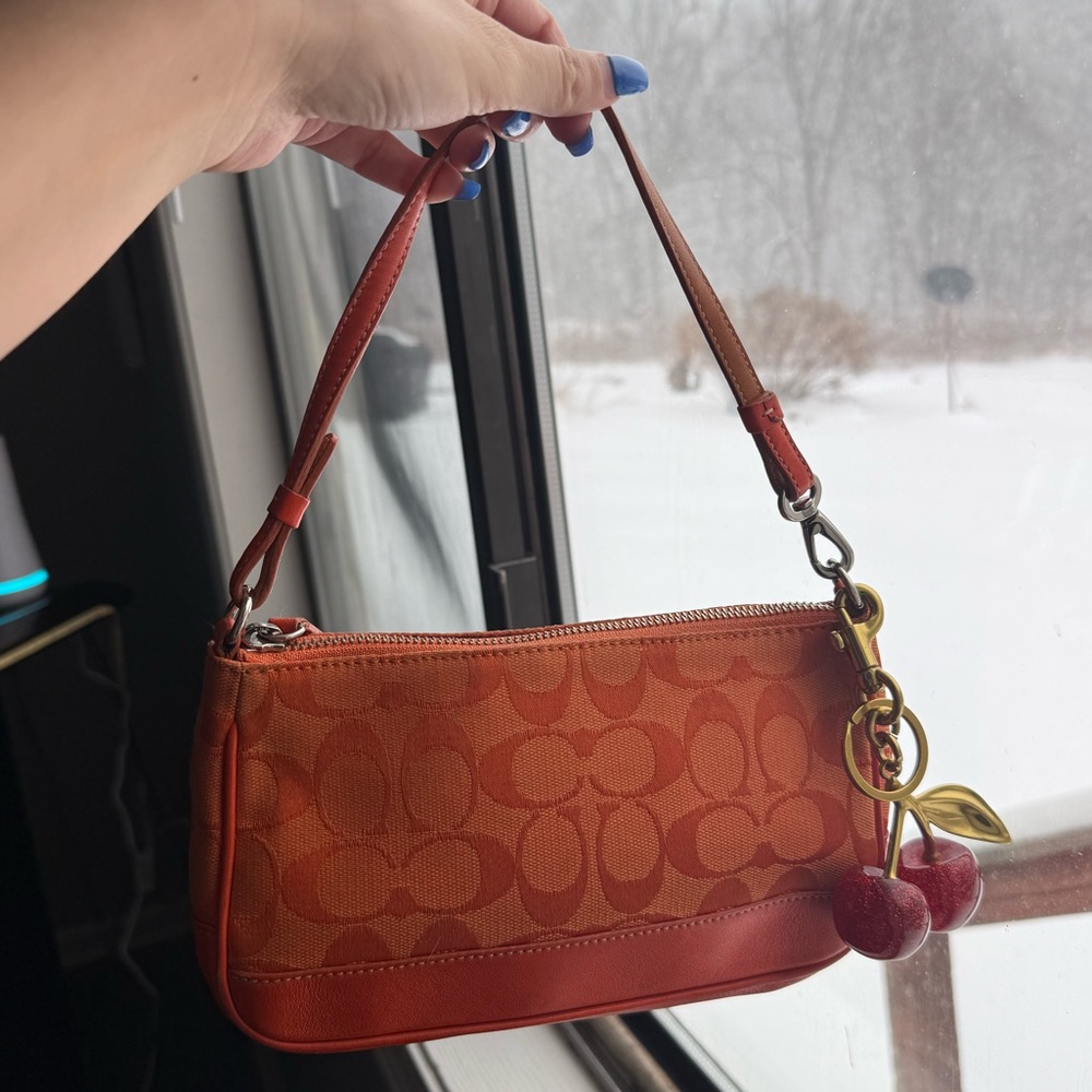 Rare Y2K vintage Orange Coach signature Demi Bag
